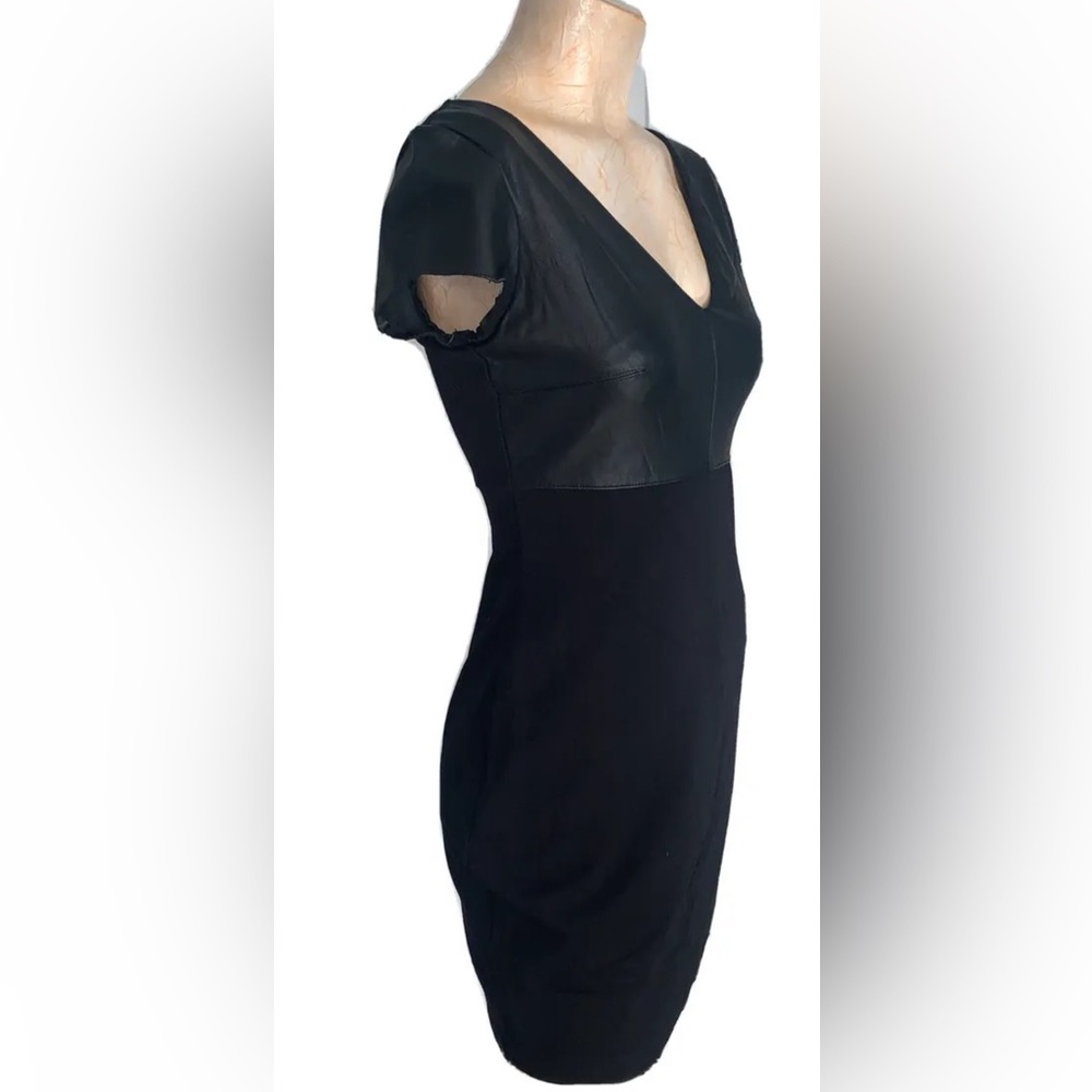 Bailey 44 Womens Contrast Layered Mini Sheath Black Dress Size Small